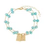 Pulseira Folheada Escapulário Cristal - Azul